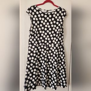 XL black and white polka dot dress